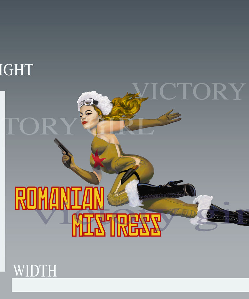Romanian Mistress Nose Art Vinyl Decal Sticker