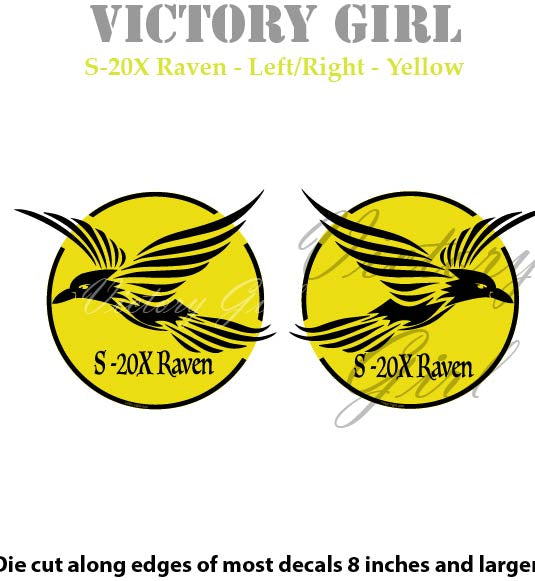 S-20X Raven in Yellow Vinyl Decal Sticker