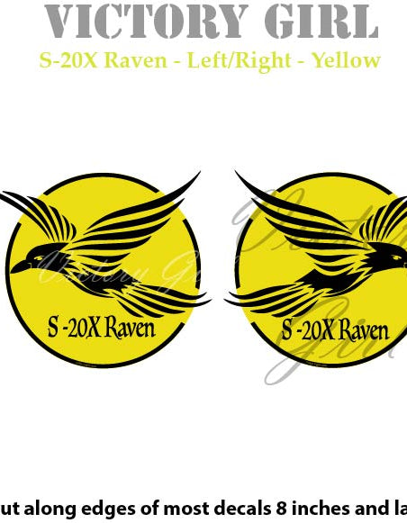 S-20X Raven in Yellow Vinyl Decal Sticker