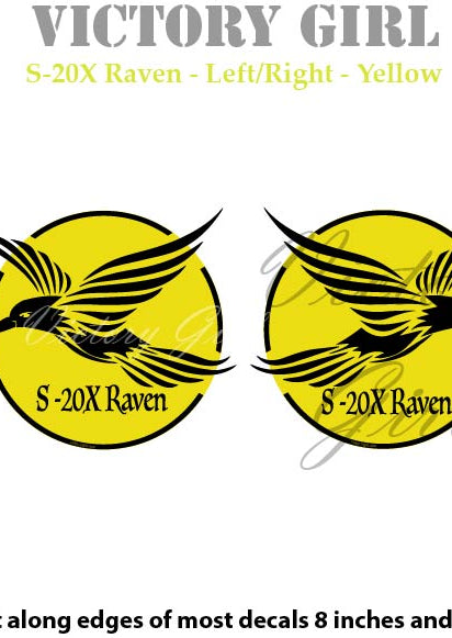 S-20X Raven in Yellow Vinyl Decal Sticker