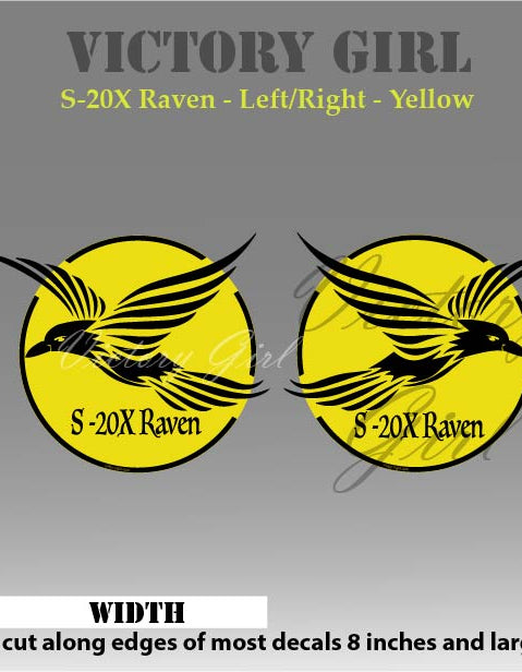 S-20X Raven in Yellow Vinyl Decal Sticker