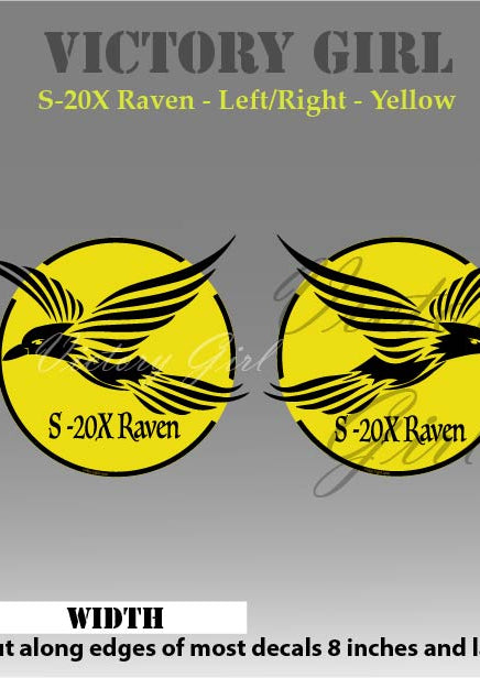 S-20X Raven in Yellow Vinyl Decal Sticker