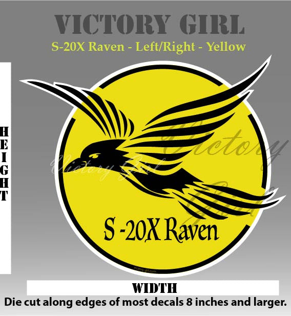 S-20X Raven in Yellow Vinyl Decal Sticker