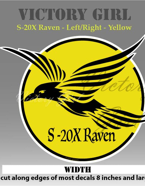 S-20X Raven in Yellow Vinyl Decal Sticker