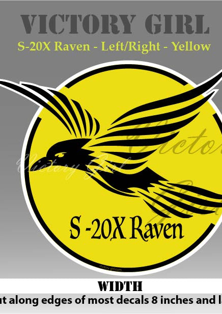 S-20X Raven in Yellow Vinyl Decal Sticker
