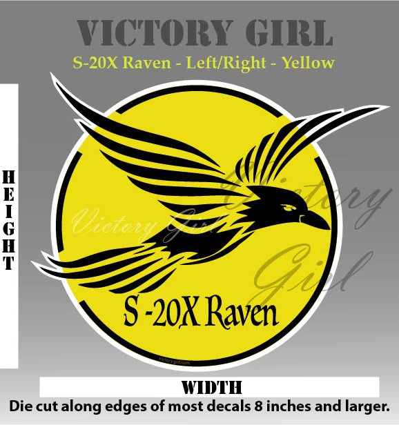 S-20X Raven in Yellow Vinyl Decal Sticker