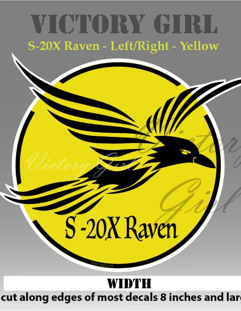 S-20X Raven in Yellow Vinyl Decal Sticker
