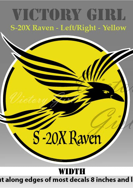 S-20X Raven in Yellow Vinyl Decal Sticker