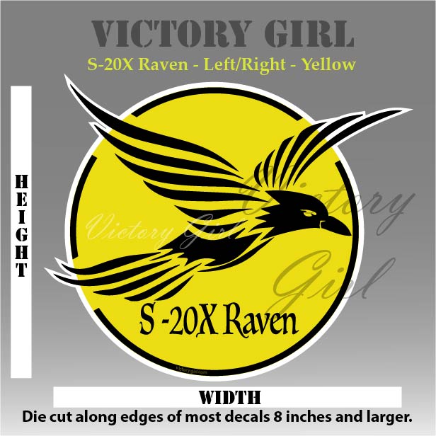 S-20X Raven in Yellow Vinyl Decal Sticker