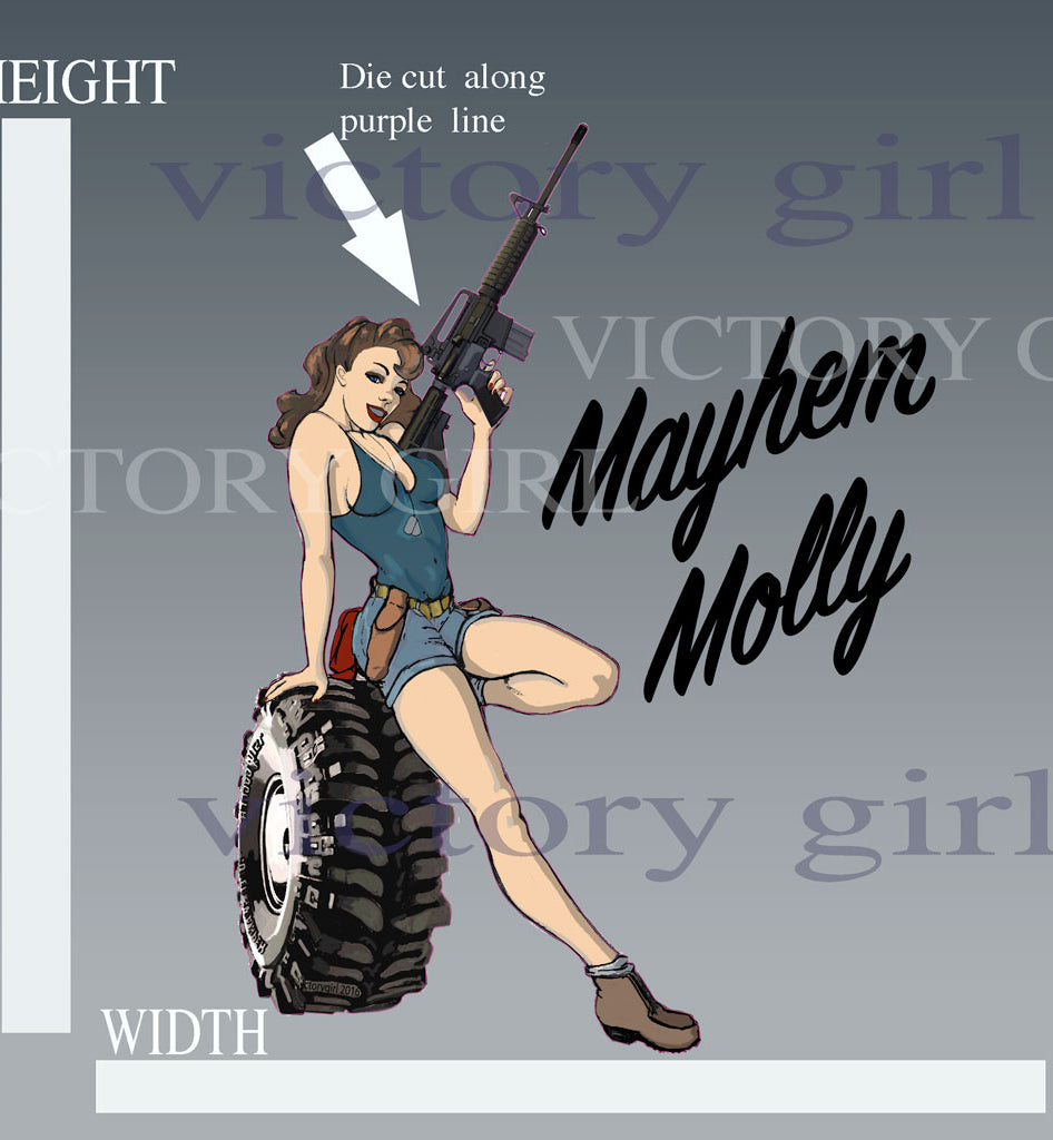 Mayhem Molly Vinyl Decal Sticker