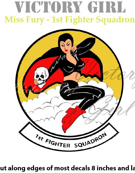 1st Fighter Squadron - Miss Fury Vinyl Decal Sticker