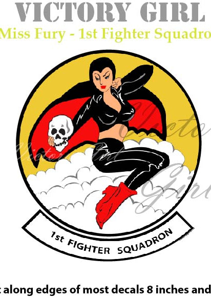 1st Fighter Squadron - Miss Fury Vinyl Decal Sticker