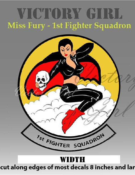 1st Fighter Squadron - Miss Fury Vinyl Decal Sticker