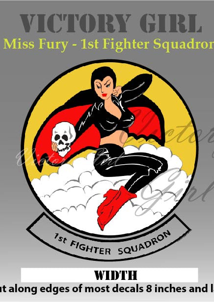 1st Fighter Squadron - Miss Fury Vinyl Decal Sticker