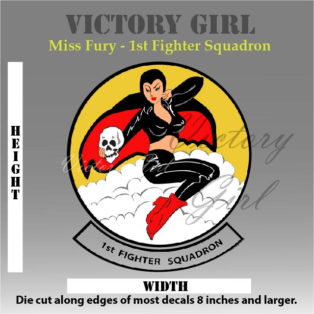 1st Fighter Squadron - Miss Fury Vinyl Decal Sticker
