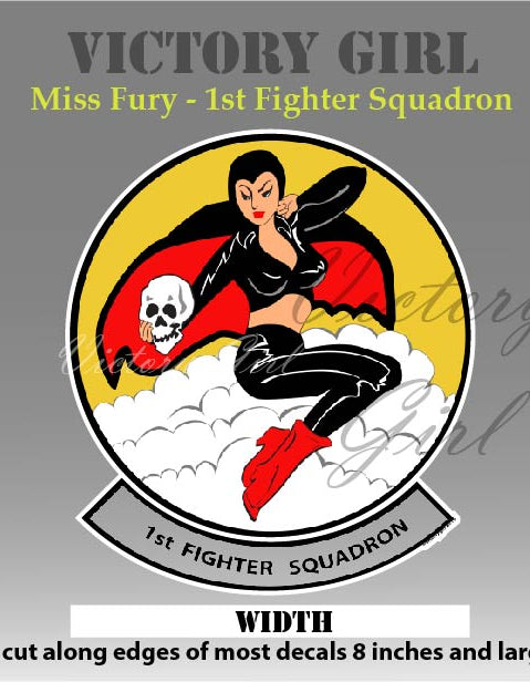 1st Fighter Squadron - Miss Fury Vinyl Decal Sticker