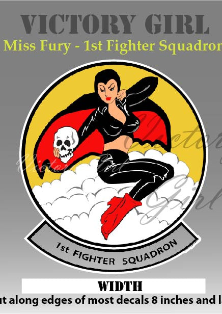 1st Fighter Squadron - Miss Fury Vinyl Decal Sticker