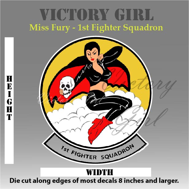 1st Fighter Squadron - Miss Fury Vinyl Decal Sticker