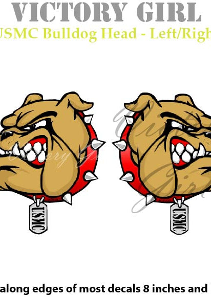 U.S.M.C. Bulldog Head Vinyl Decal Sticker