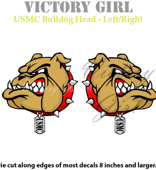 U.S.M.C. Bulldog Head Vinyl Decal Sticker