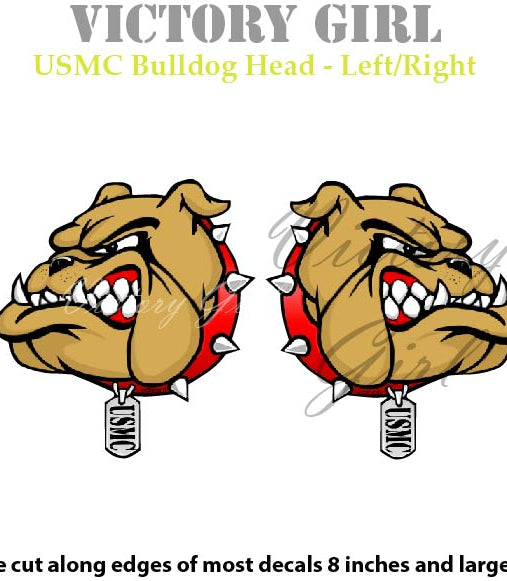 U.S.M.C. Bulldog Head Vinyl Decal Sticker