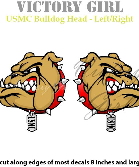 U.S.M.C. Bulldog Head Vinyl Decal Sticker