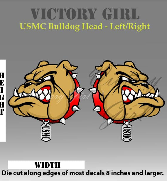 U.S.M.C. Bulldog Head Vinyl Decal Sticker