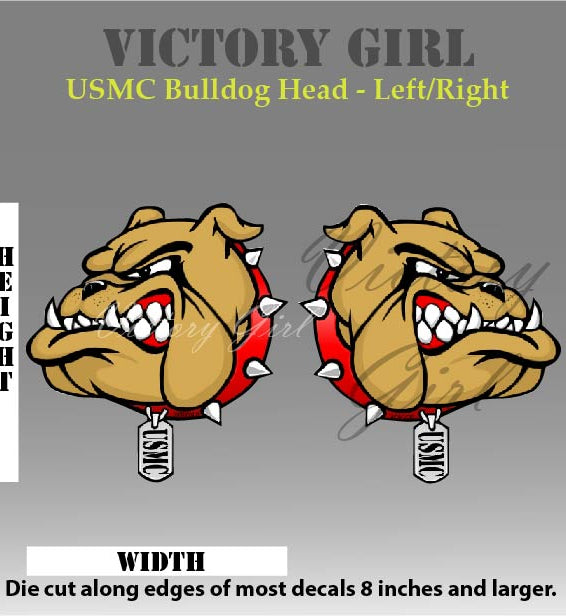 U.S.M.C. Bulldog Head Vinyl Decal Sticker