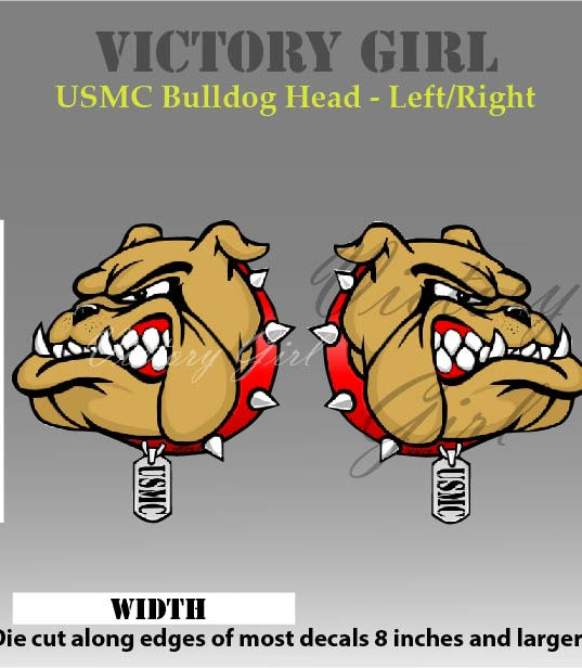 U.S.M.C. Bulldog Head Vinyl Decal Sticker