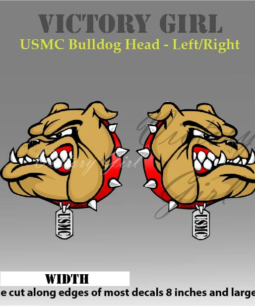 U.S.M.C. Bulldog Head Vinyl Decal Sticker