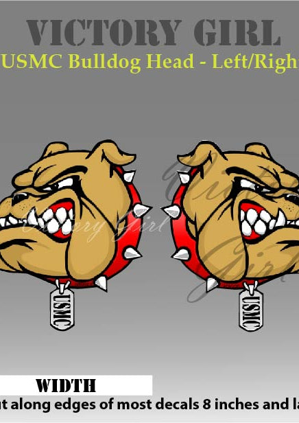 U.S.M.C. Bulldog Head Vinyl Decal Sticker