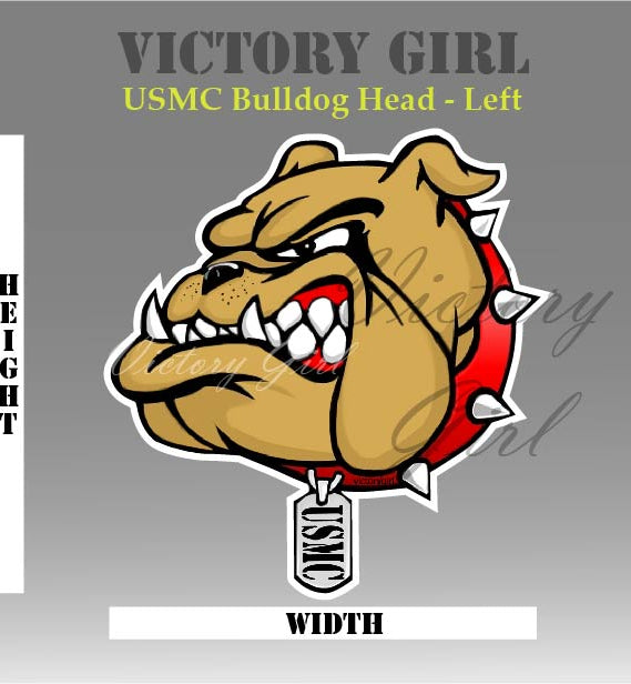 U.S.M.C. Bulldog Head Vinyl Decal Sticker
