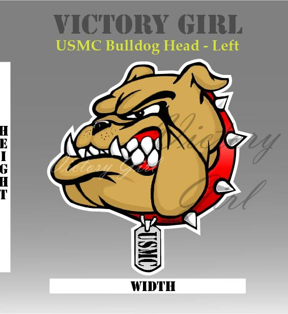 U.S.M.C. Bulldog Head Vinyl Decal Sticker
