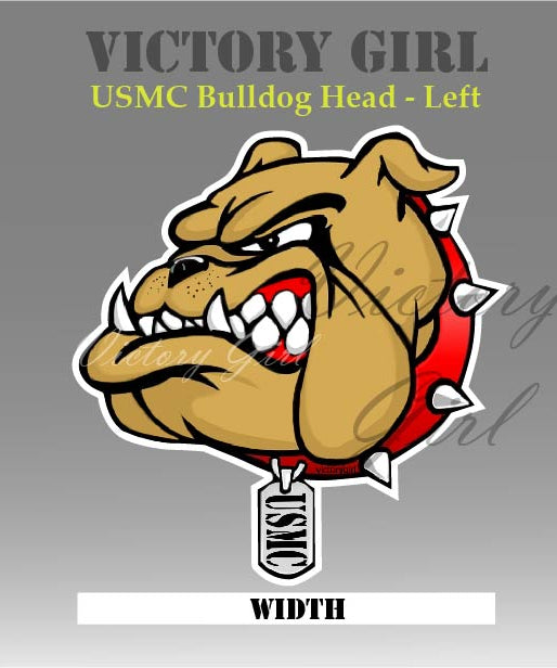 U.S.M.C. Bulldog Head Vinyl Decal Sticker
