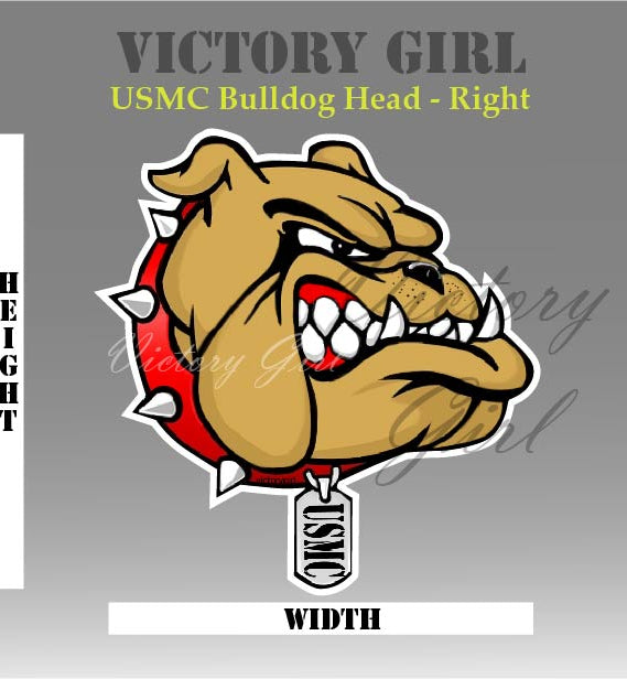 U.S.M.C. Bulldog Head Vinyl Decal Sticker