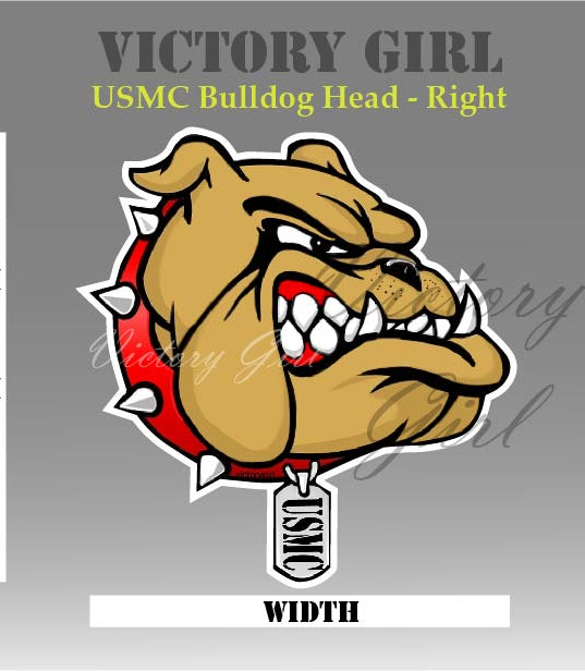 U.S.M.C. Bulldog Head Vinyl Decal Sticker
