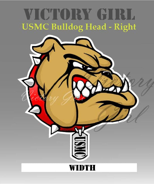U.S.M.C. Bulldog Head Vinyl Decal Sticker