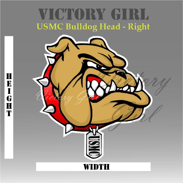 U.S.M.C. Bulldog Head Vinyl Decal Sticker