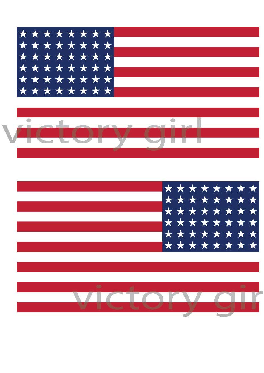 Blue Bonnet Flags Straight Vinyl Decal Sticker
