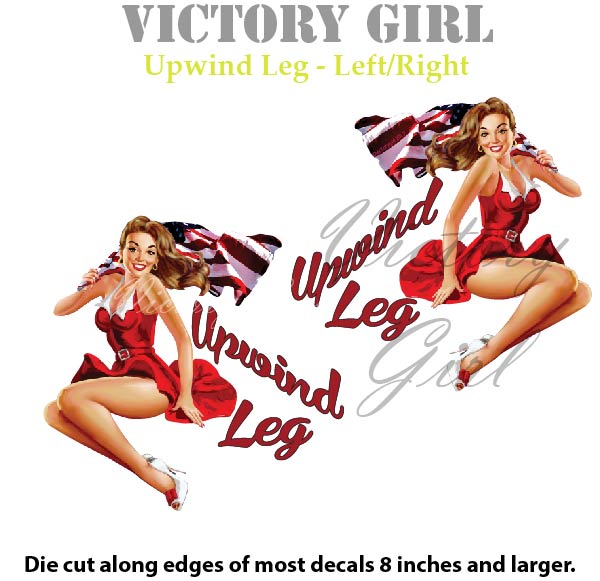 Upwind Leg Nose Art Vinyl Decal Sticker