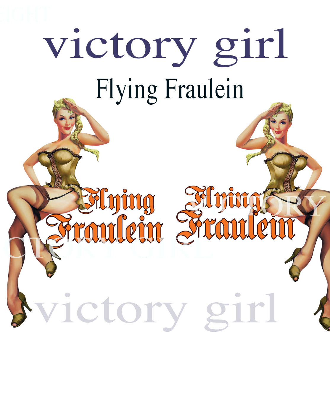 Flying Fraulein Vinyl Decal Sticker