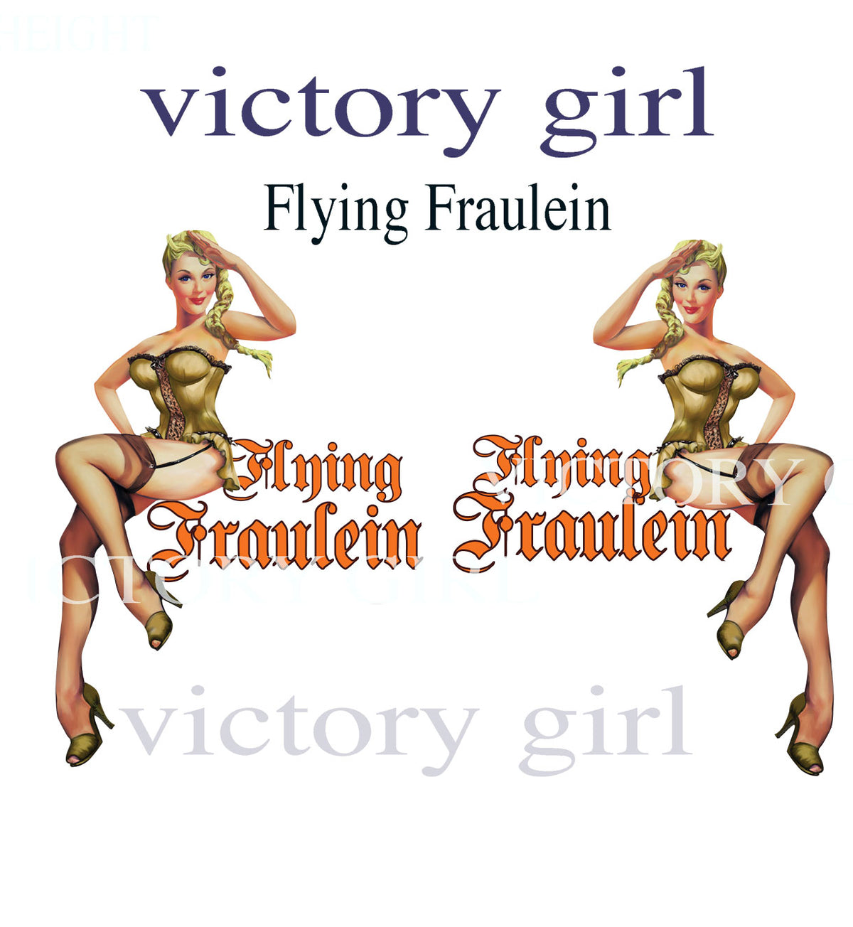 Flying Fraulein Vinyl Decal Sticker