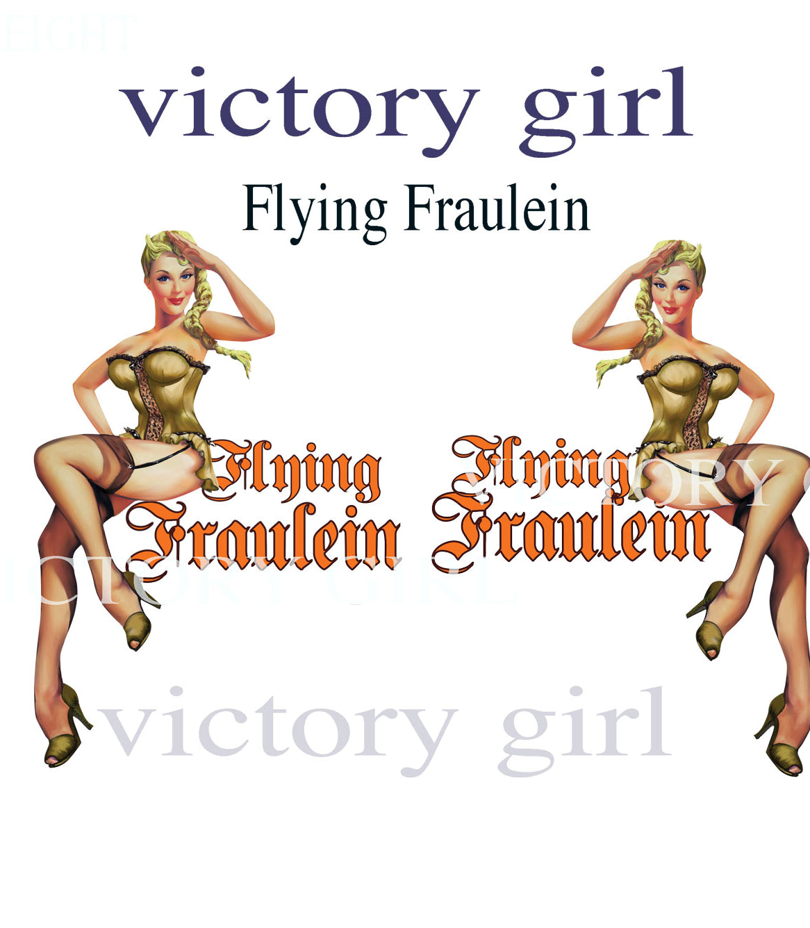 Flying Fraulein Vinyl Decal Sticker