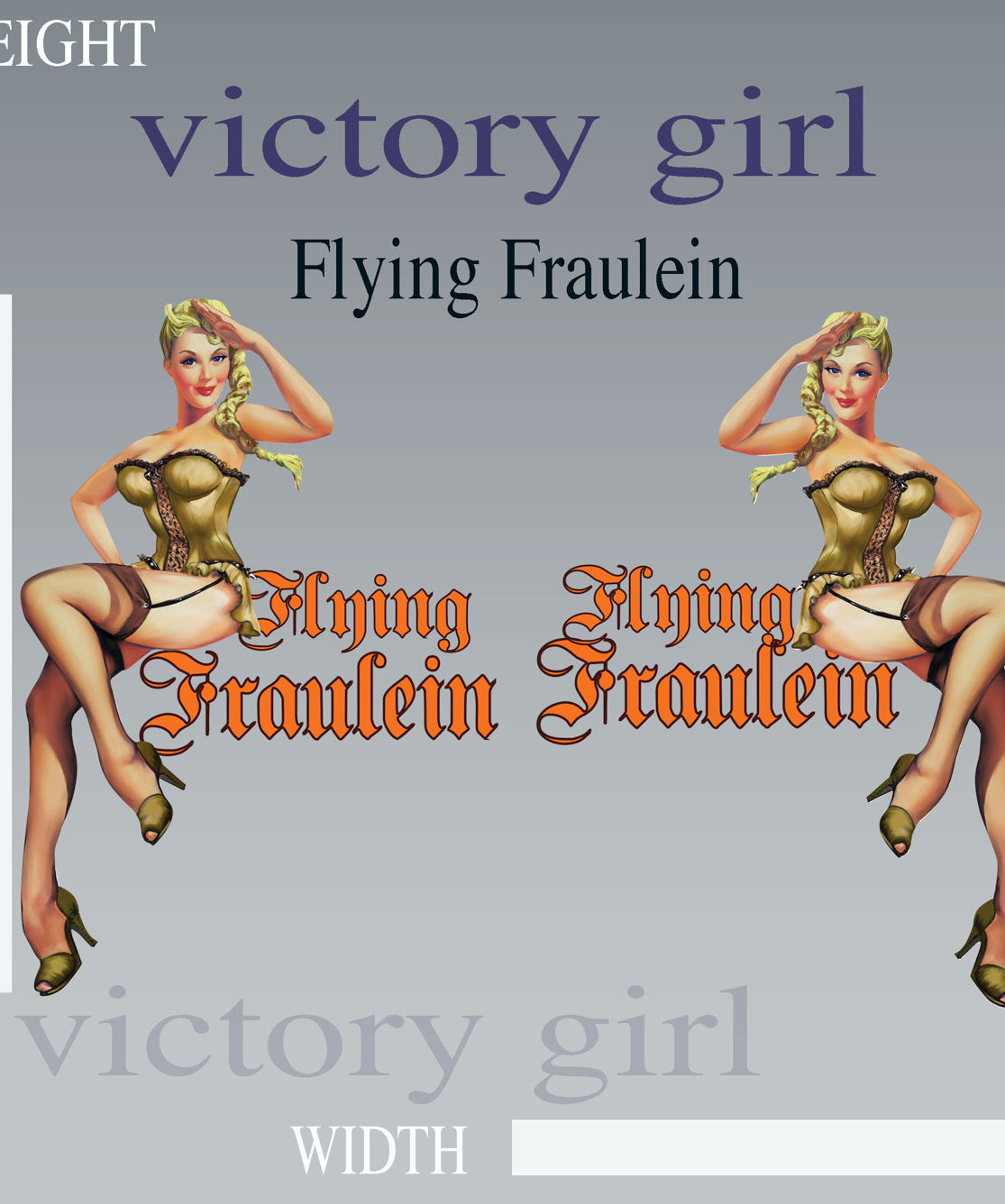 Flying Fraulein Vinyl Decal Sticker