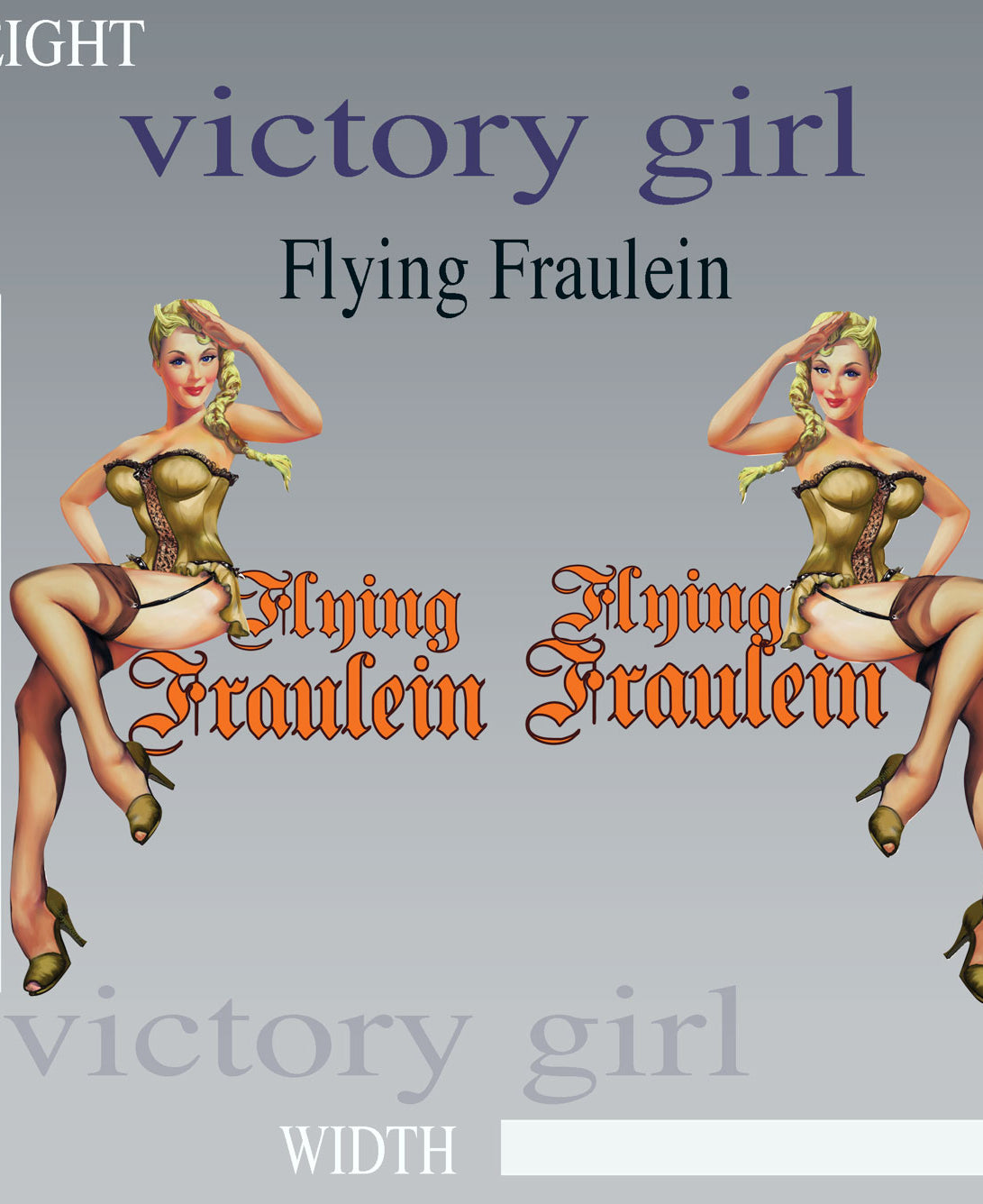 Flying Fraulein Vinyl Decal Sticker