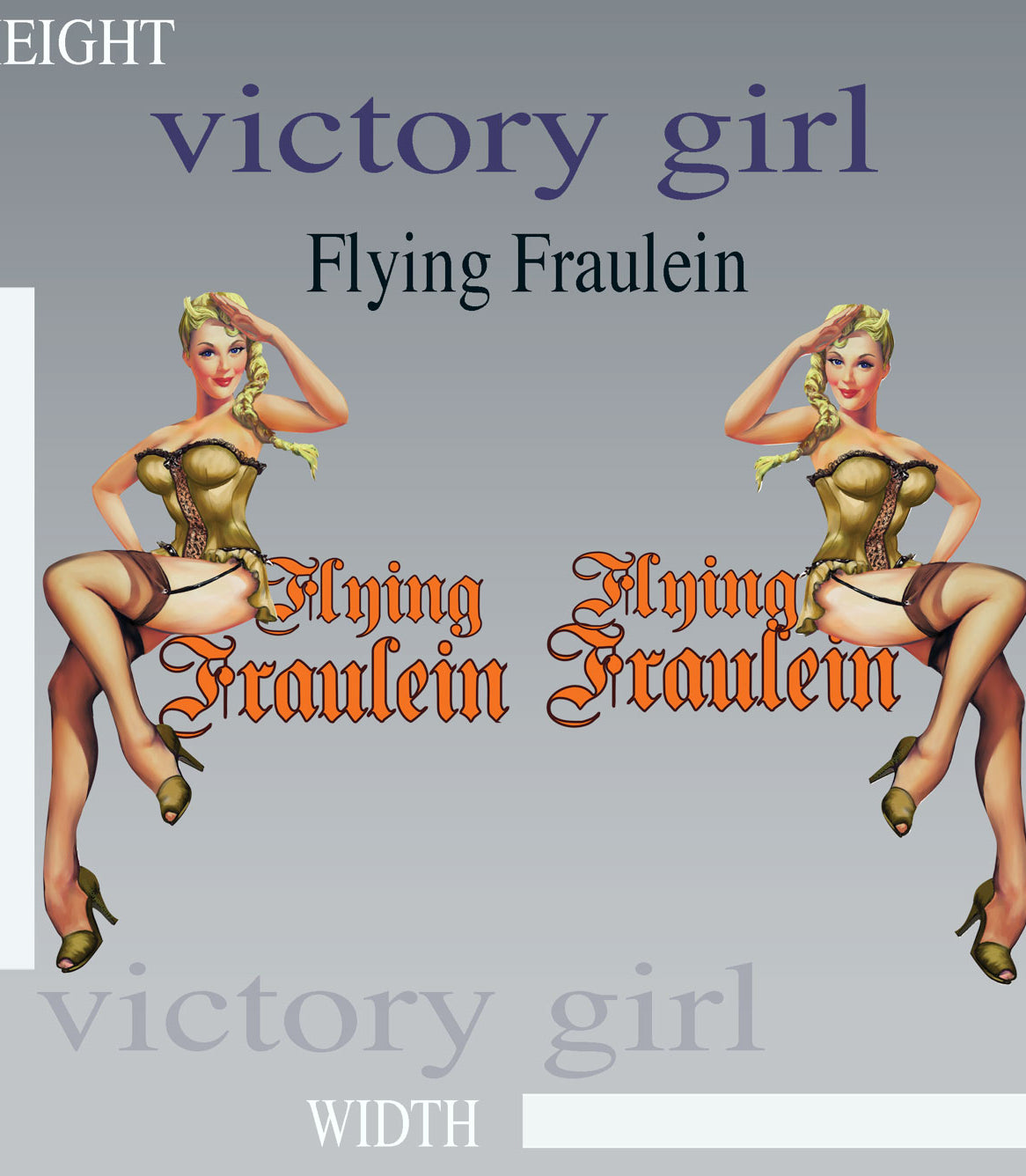 Flying Fraulein Vinyl Decal Sticker