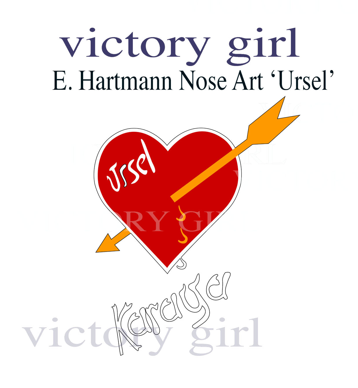 E. Hartmann Nose Art 'Ursal' Vinyl Decal Sticker