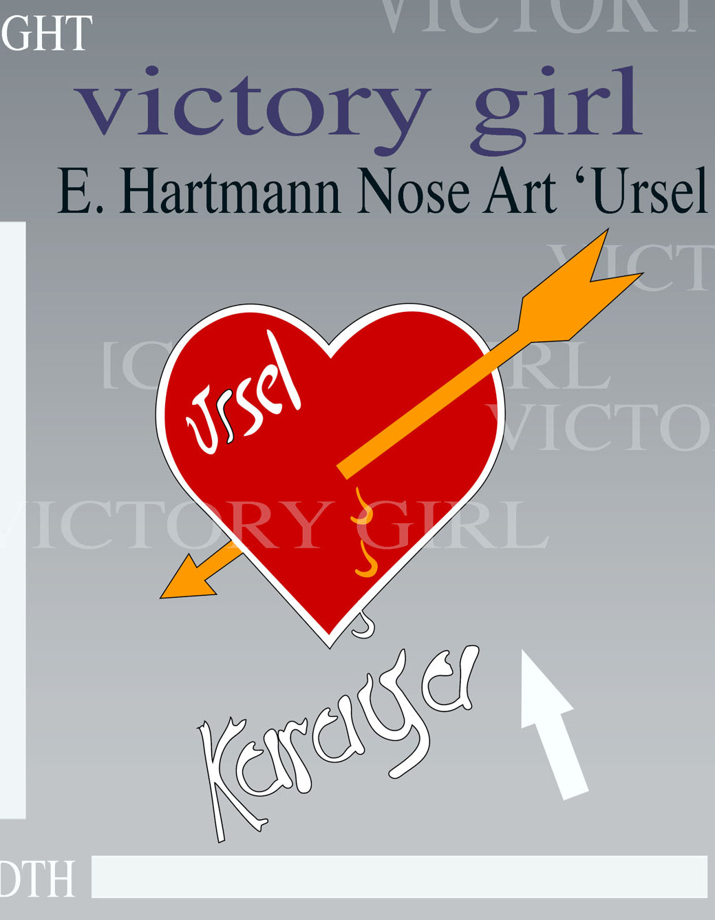 E. Hartmann Nose Art 'Ursal' Vinyl Decal Sticker