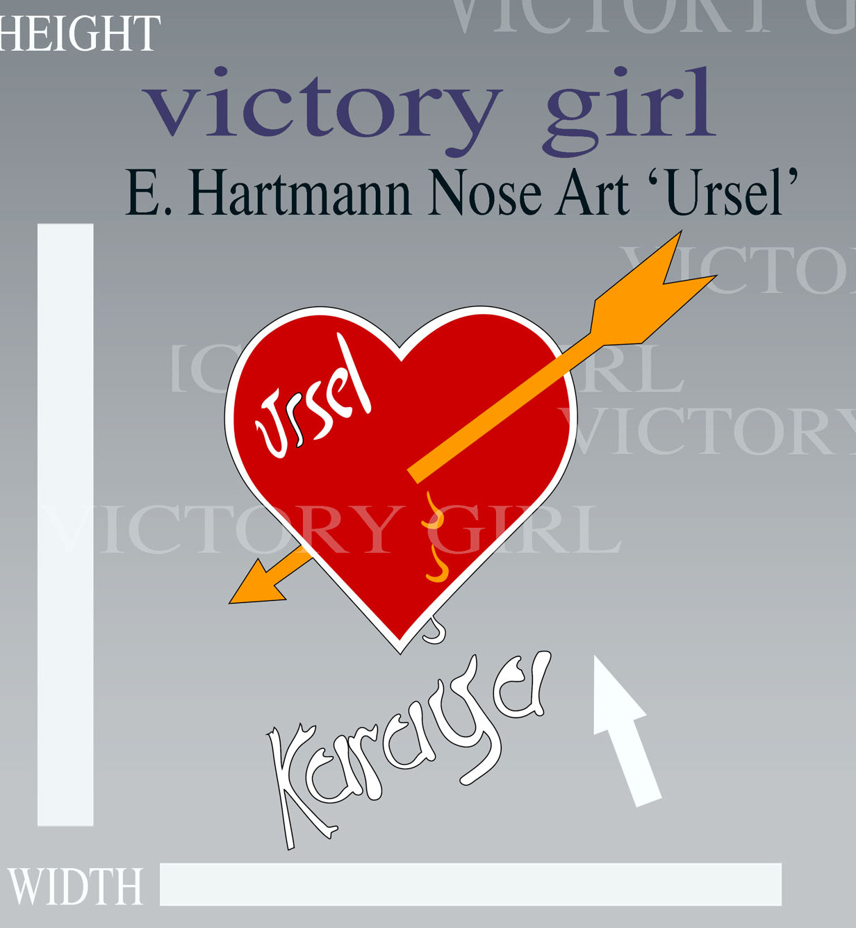E. Hartmann Nose Art 'Ursal' Vinyl Decal Sticker