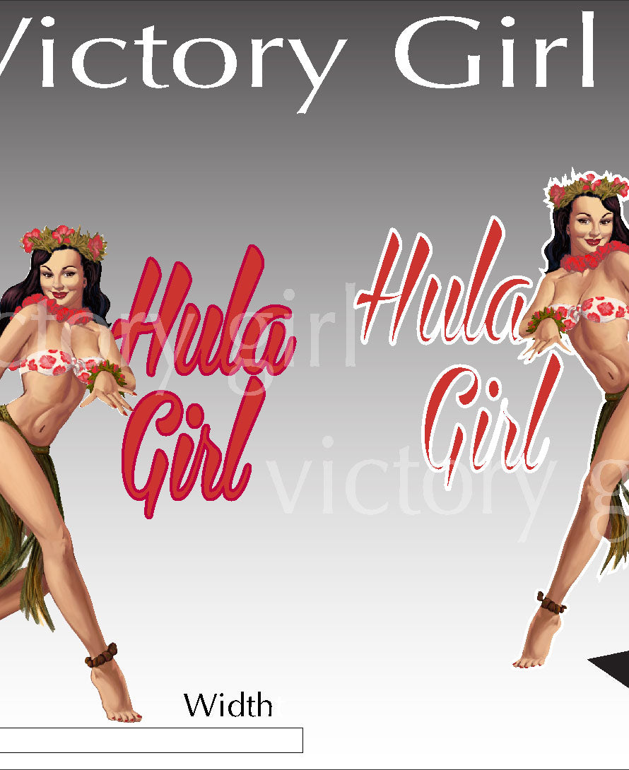 Hula Girl Vinyl Decal Sticker